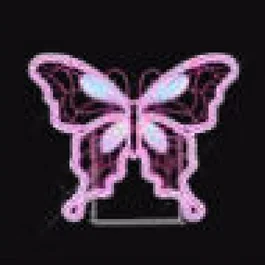 Grand papillon rose sur socle