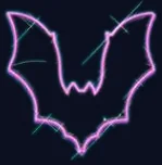 Chauve-souris ailes dressées violette
