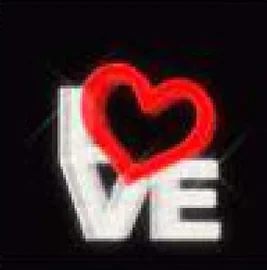 Lettres LOVE cœur rouge
