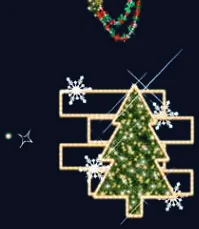 Sapin végétal sur cadre doré