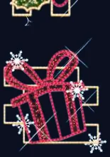 Cadeau rouge sur cadre doré