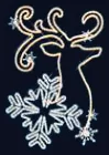 Renne stylisé et flocons
