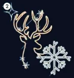Tête de cerf et flocon