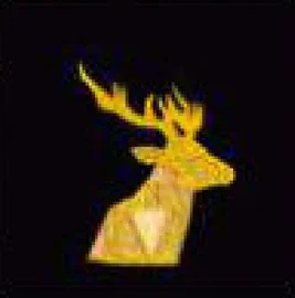 Cerf origami doré