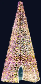 Cône glitter rose traversable