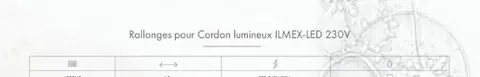 Rallonges pour Cordon lumineux ILMEX-LED 230V