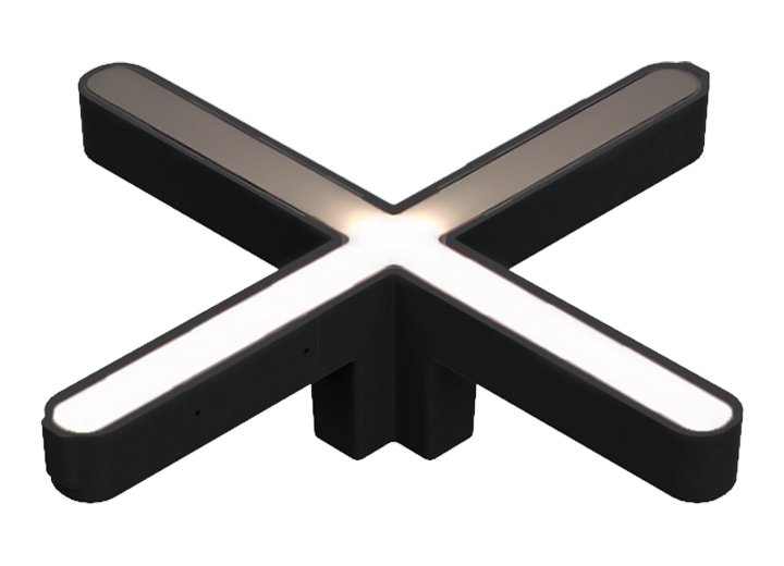 Module LEXA : croix blanche lumineuse encastrée, corps noir
